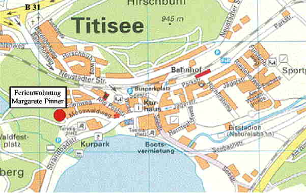 Ferienwohnung Finner Titisee Lage Ferienwohnung Finner Titisee Lage